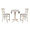 International Concepts Round 42 in Rd Ped Gathering Ht Table, 2 Stools, Unfinished, Ready to Finish, 42 in W, 42 in L, Wood K-42DPT-27-S312-2 - alternate 3